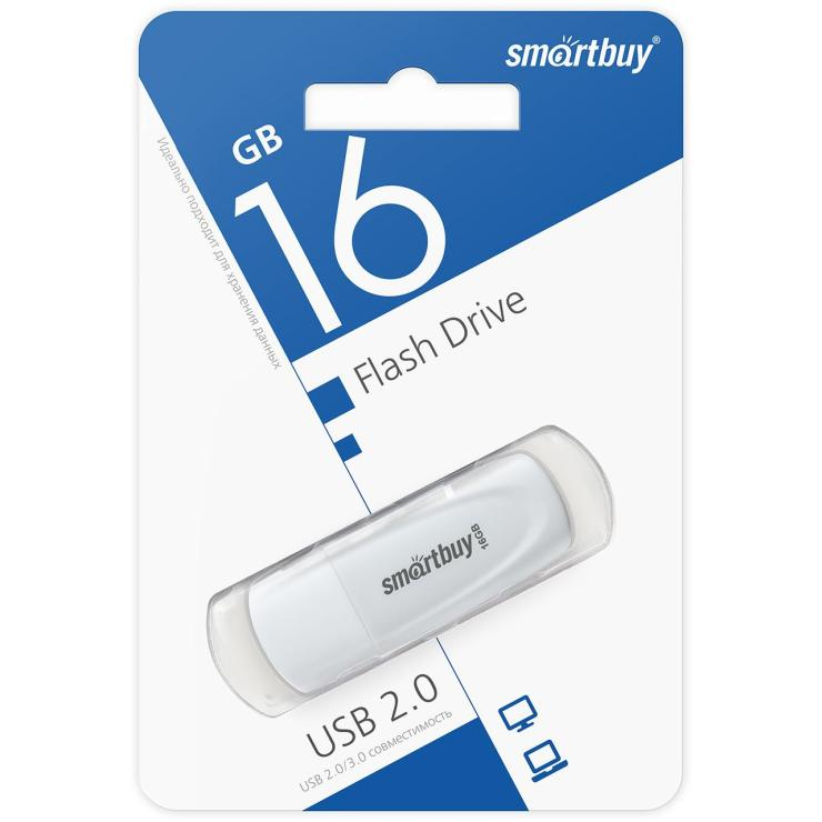 USB накопитель SmartBuy 16GB Scout White (SB016GB2SCW), шт