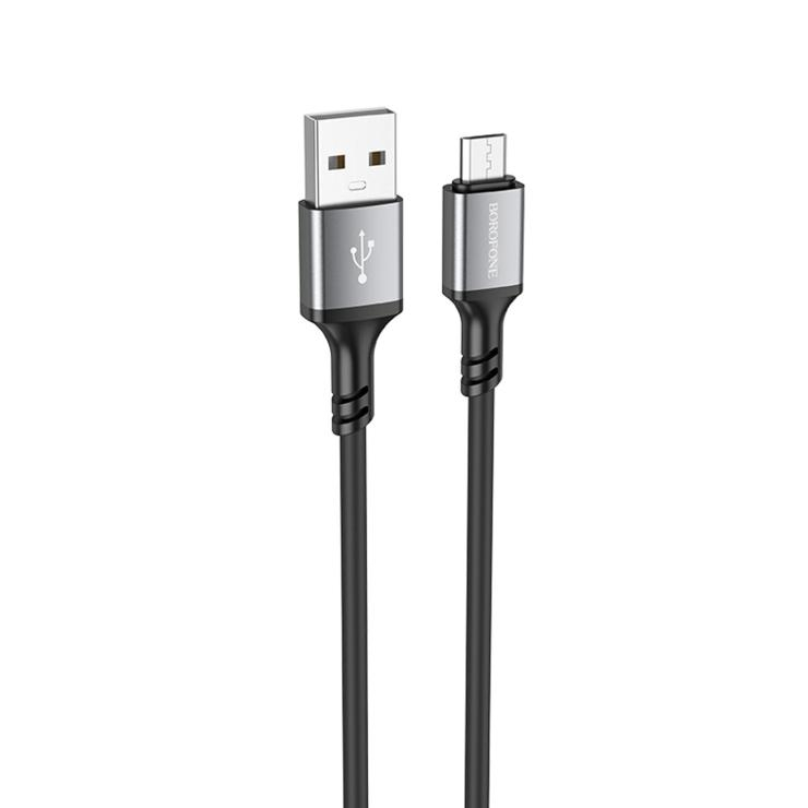 Кабель USB - микро USB Borofone BX83, 1.0м, круглый, 2.4A, силикон, цвет: черный, шт
