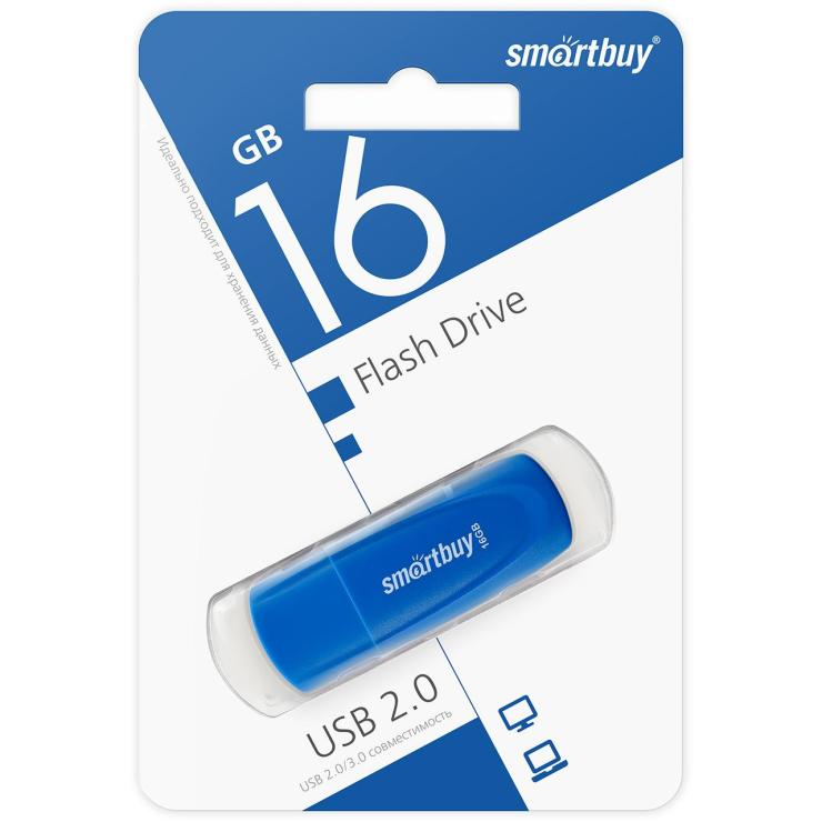 Флэш-накопитель Smartbuy 16GB Scout Blue USB 2.0, шт