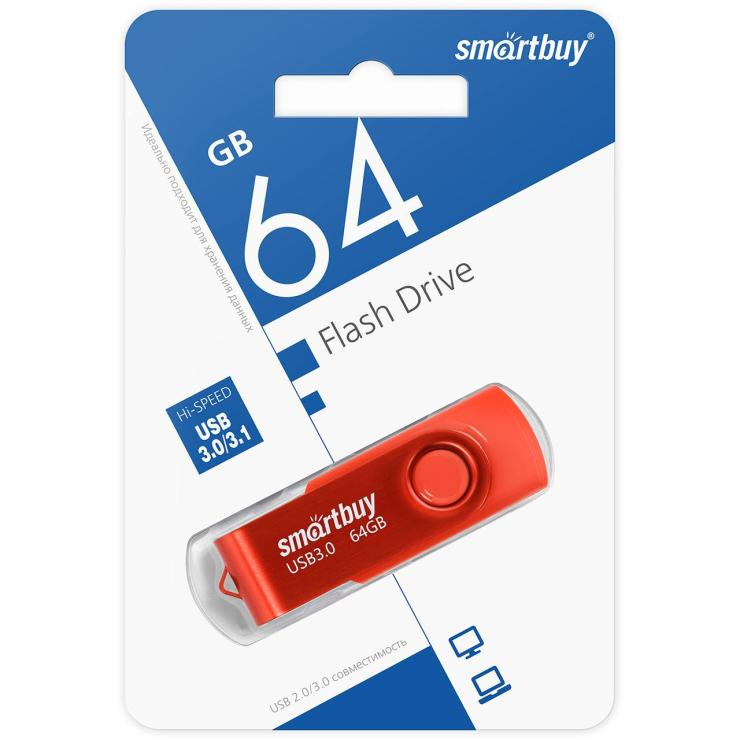 USB накопитель Smartbuy 64GB Twist красный, шт