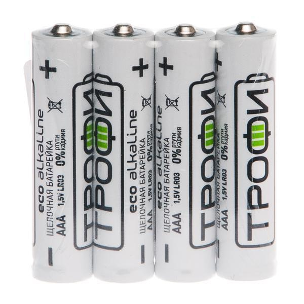 Батарейки Трофи LR03-4S ENERGY Alkaline (60/960/46080), шт