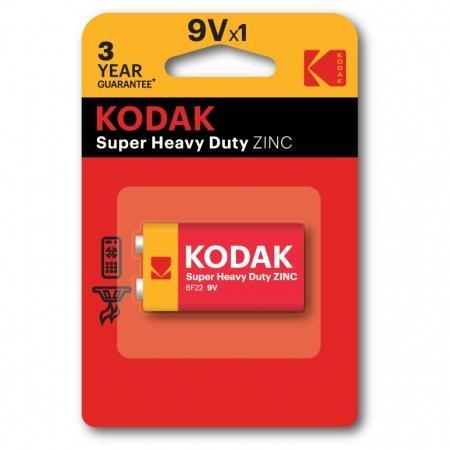 Батарейки Kodak 6F22-1BL SUPER HEAVY DUTY Zinc (10), шт