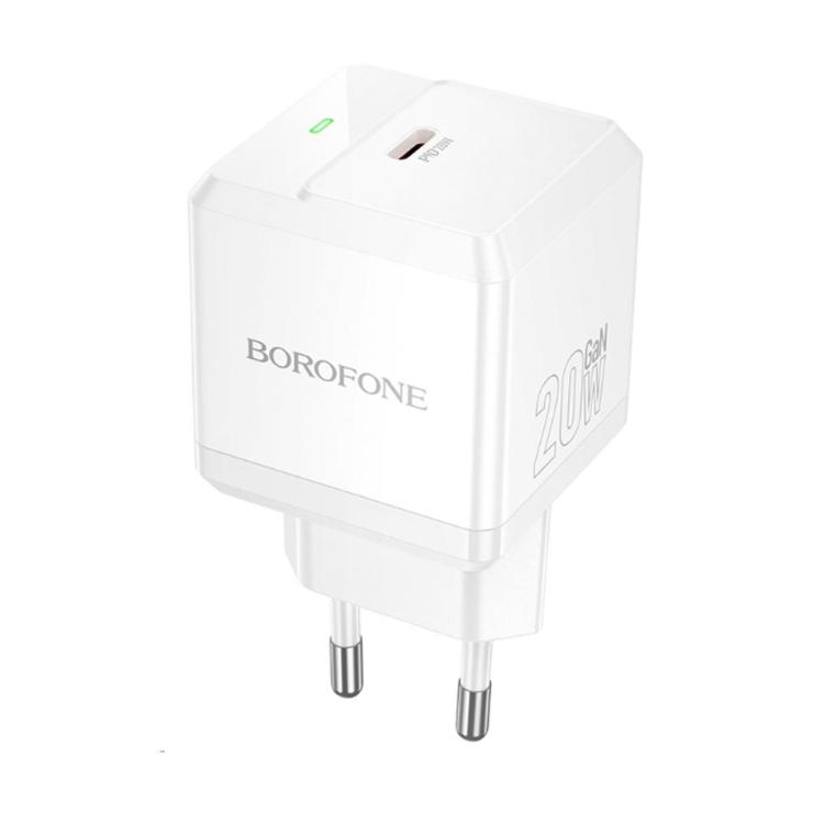 Блок питания сетевой Type-C Borofone BN18, Intenso, PD20W, цвет: белый, шт