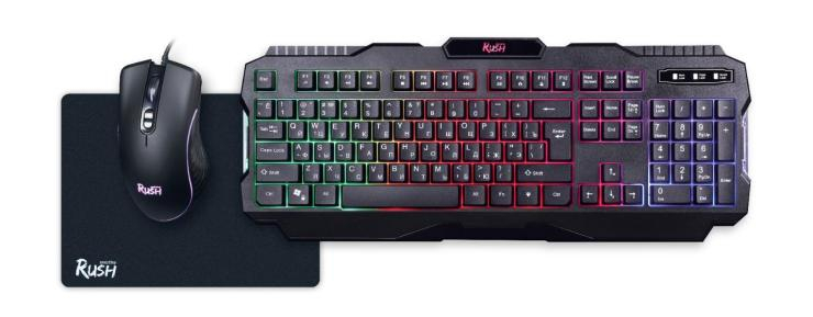 Набор игровой клавиатура+мышь+коврик Smartbuy RUSH Shotgun черный (SBC-307728G-K), шт