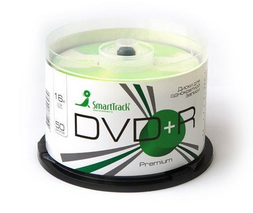 Диск DVD+R SmartTrack 4.7 Gb, 16x, CB-50 (50), шт