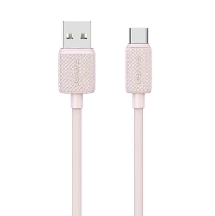 Кабель USB - Type-C Usams US-SJ693 KY Series, 2.0м, 3,0А, цвет: розовый, шт