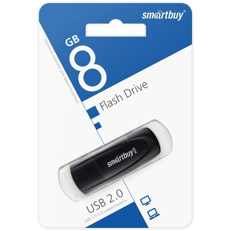 USB-флэш Smartbuy 8GB Scout White,Black USB2.0, шт