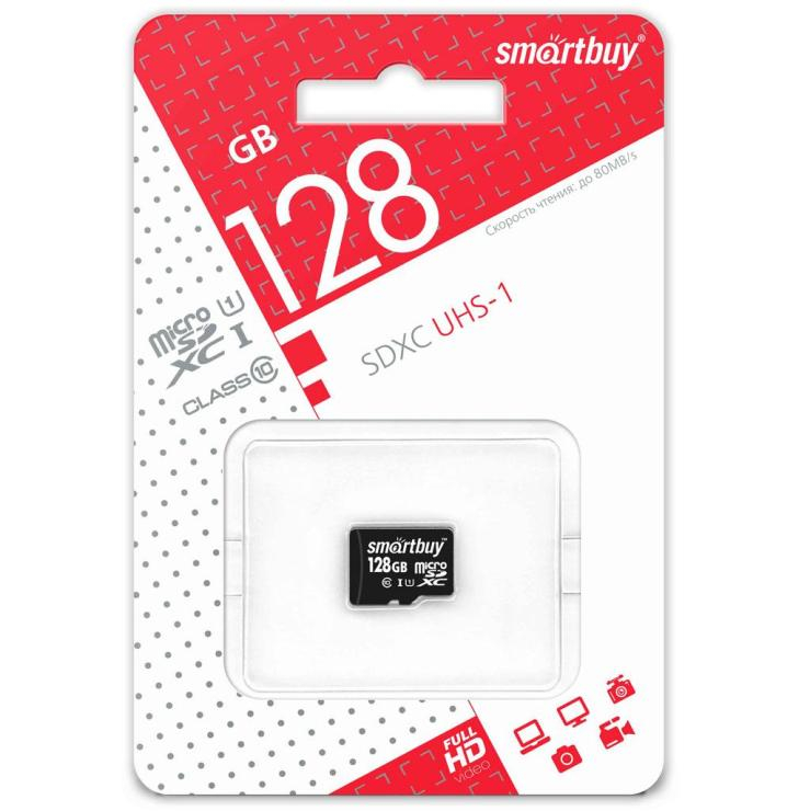 micro SDXC карта памяти Smartbuy 128GB Class 10 UHS-1 (без адаптера) , шт