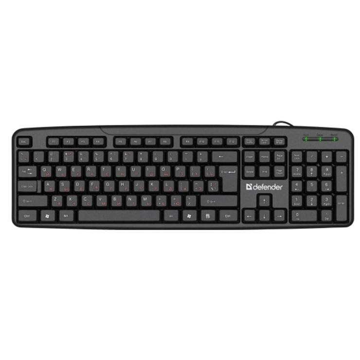 Клавиатура проводная Defender, Astra, HB-588, мембранная, 1.8 м, цвет: чёрный, шт