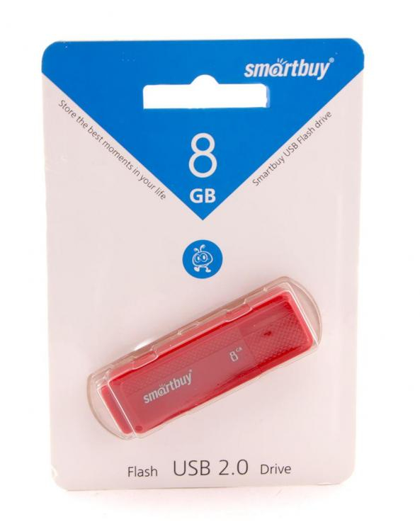 USB-флэш Smartbuy 8GB Dock Red  (SB8GBDK-R), шт