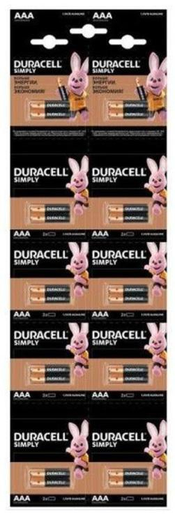 Батарейка AAА Duracell LR03-2BL BASIC 2*10 (20), шт