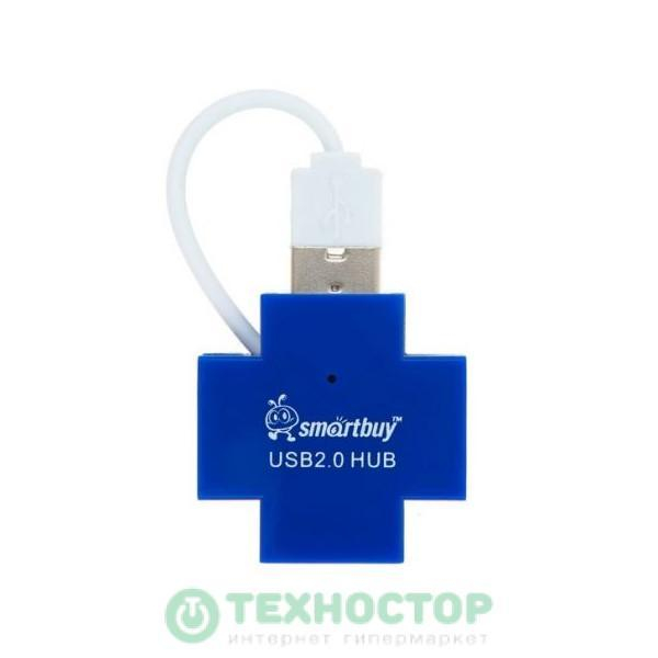 USB 2.0 Xaб Smartbuy 4 порта SBHA6900 голубой (SBHA-6900-B)                                                                                                         , шт