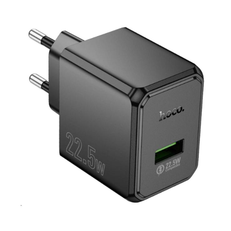 Блок питания сетевой 1 USB HOCO CS17A, 22,5Вт, QC, цвет: чёрный, шт