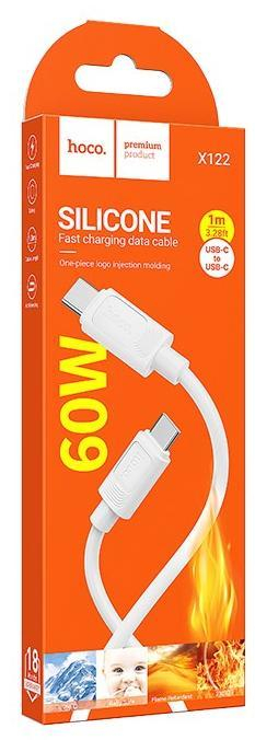 Кабель Type-C - Type-C HOCO X122, 1.0м, 60Вт, цвет: белый, шт