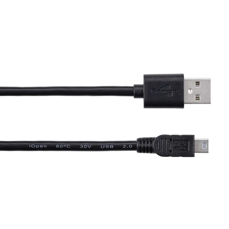 Кабель USB 2.0 - мини USB 2.0 без бренда, с фильтром, 1.5м, цвет: чёрный, шт