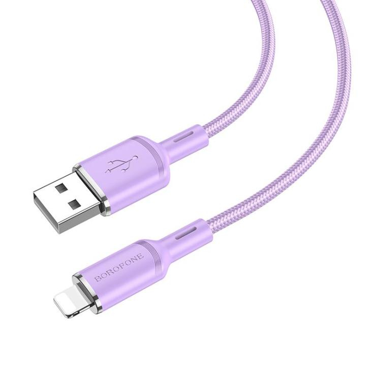 Кабель USB - 8 pin Borofone BX90, 1.0м, 2.4A, цвет: фиолетовый, шт