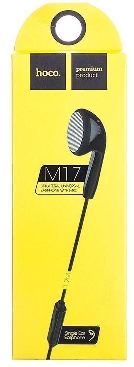 Наушники внутриканальные HOCO M17, Inital Sound, микрофон, кабель 1.2м, черный, шт