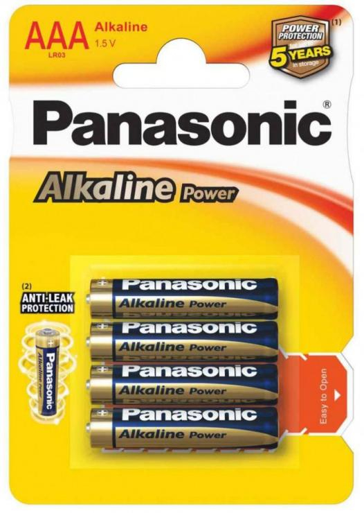 Батарейка AAA Panasonic LR03-4P Alkaline power, 1.5В, (4/48/240)                                                                                                                                , шт