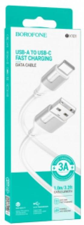 Кабель USB - Type-C Borofone BX101, 1.0м, 3,0А, цвет: белый, шт