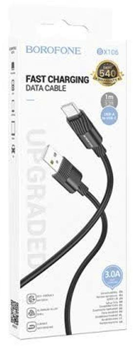 Кабель USB - Type-C Borofone BX106, 1.0м, 3,0А, цвет: чёрный, шт