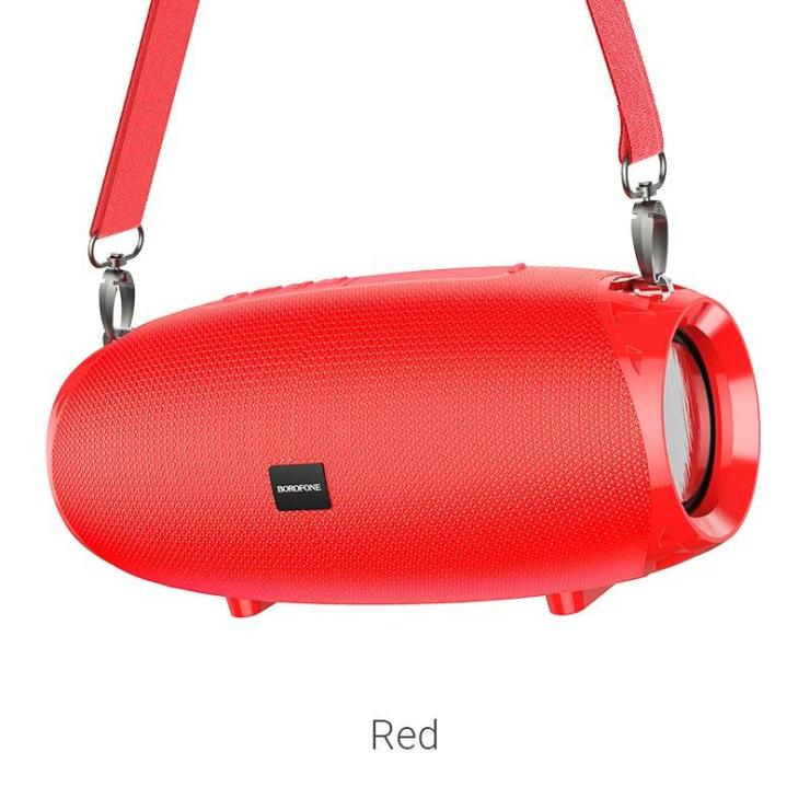 Колонка портативная Borofone, BR12, Amplio , пластик, Bluetooth, TWS, AUX, USB, SD, TF, цвет: красны, шт