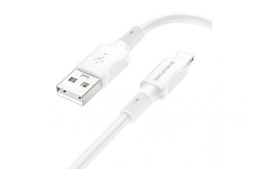 Кабель USB - 8 pin Borofone BX80, 1.0м, 2.4A, цвет: белый, шт