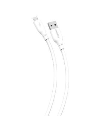 Кабель USB - микро USB SmartBuy S25, 1.0м, круглый, 3A, цвет: белый, шт