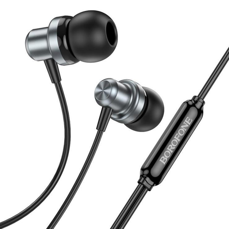 Наушники внутриканальные Borofone BM70, Rich, 1.2 м, цвет: серый, шт