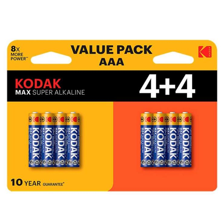 Kodak MAX SUPER Alkaline LR06-8BL  [KAA-8] Элемент питания, шт