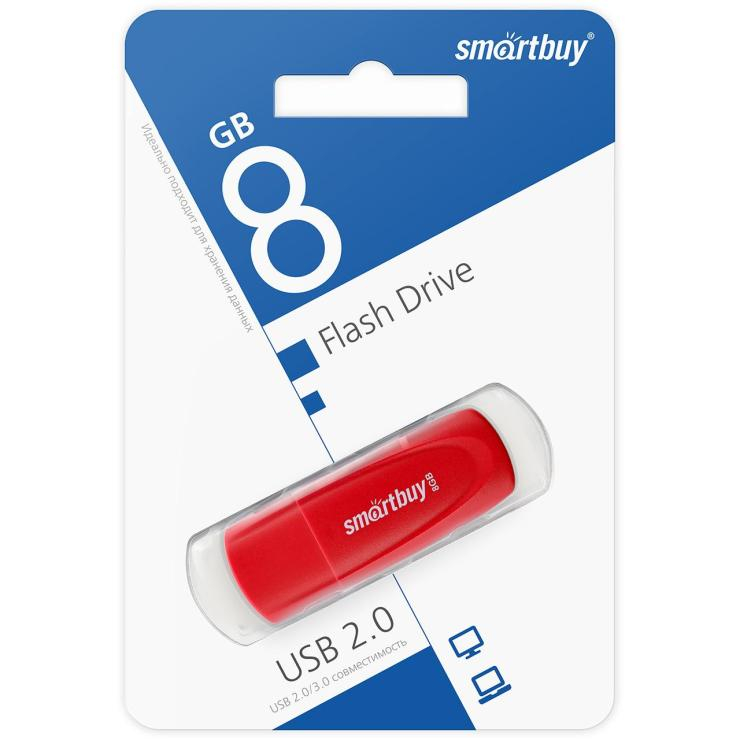 USB-флэш Smartbuy 8GB Scout Red USB2.0, шт