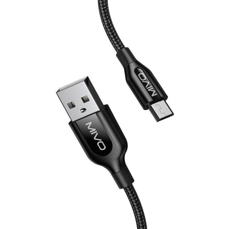 Кабель MIVO MX-52 M USB-Micro USB 2.4 A 1000mm, шт