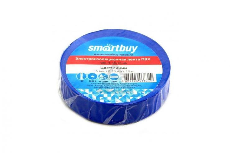 Smartbuy Изолента ПВХ 15/10 0.13х15мм, 10 метров, синяя (SBE-IT-15-10-db)       , шт