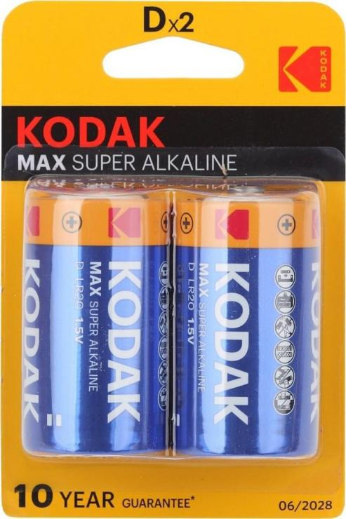 Батарейка Kodak MAX LR20-2BL  (2/20), шт