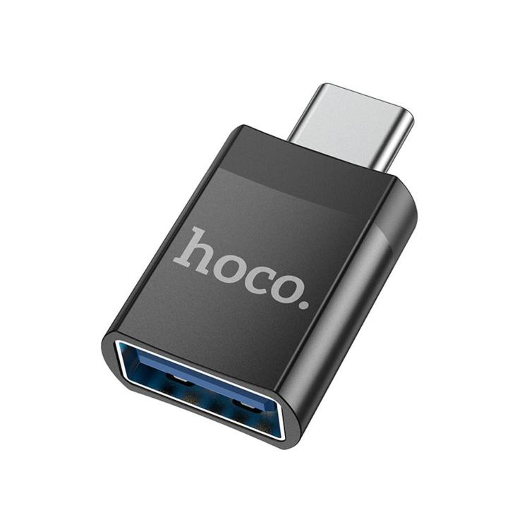 Переходник Type-C(m) - USB(f) HOCO UA17, пластик, OTG, цвет: чёрный                                                                                             , шт