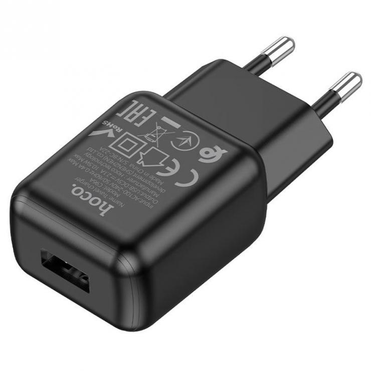 Блок питания сетевой 1 USB HOCO C96A, 2100mA, цвет: чёрный, шт