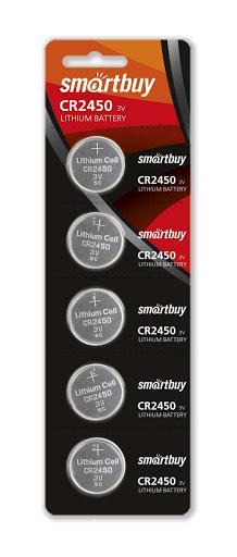 Литиевый элемент питания Smartbuy CR2450/5B, шт