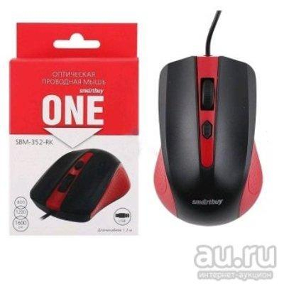 Мышь проводная Smartbuy ONE 352 красно-черная (SBM-352-RK) / 100                                                                                                            , шт