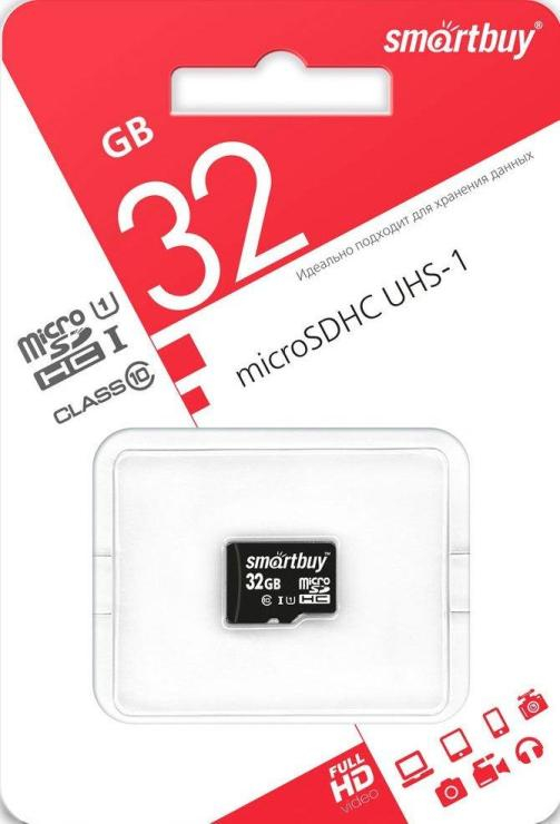 Карта памяти micro SDHC Smart Buy 32GB Class10 UHS-I без адаптера, шт