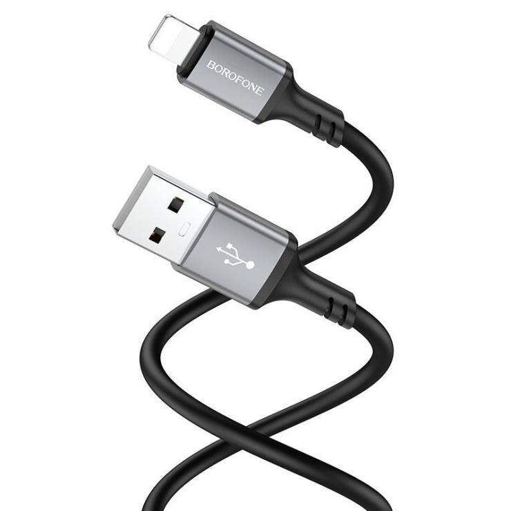 Кабель USB - 8 pin Borofone BX83 Famous, 1.0м, 2.4A, цвет: чёрный                                                                                               , шт