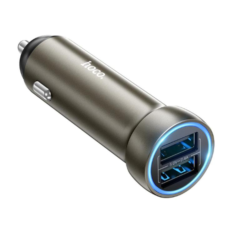 Блок питания автомобильный 2 USB HOCO Z54, Prosperous, 15Вт, цвет: золотой, шт