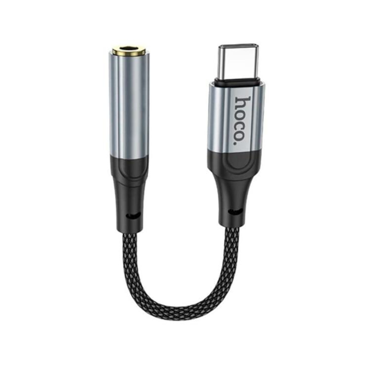 Переходник AUX, Type-C(m)(f) - Jack 3,5mm(f)(f) HOCO LS36, цвет: серый, шт
