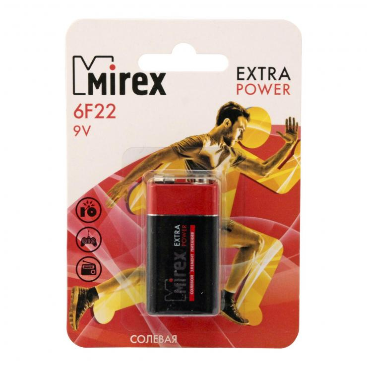 Батарейка Крона Mirex 6F22-1BL Extra Power, (1/12/240), шт