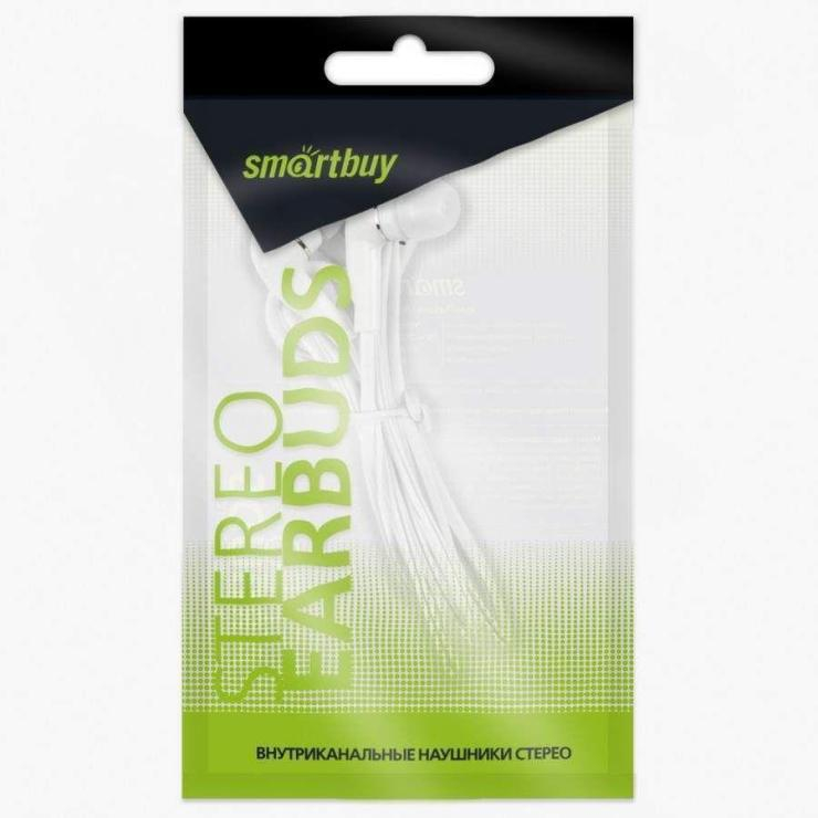 Внутриканальные наушники Smartbuy A4, белые, цветной пакет (SBE-012) /100                                                                                                           , шт