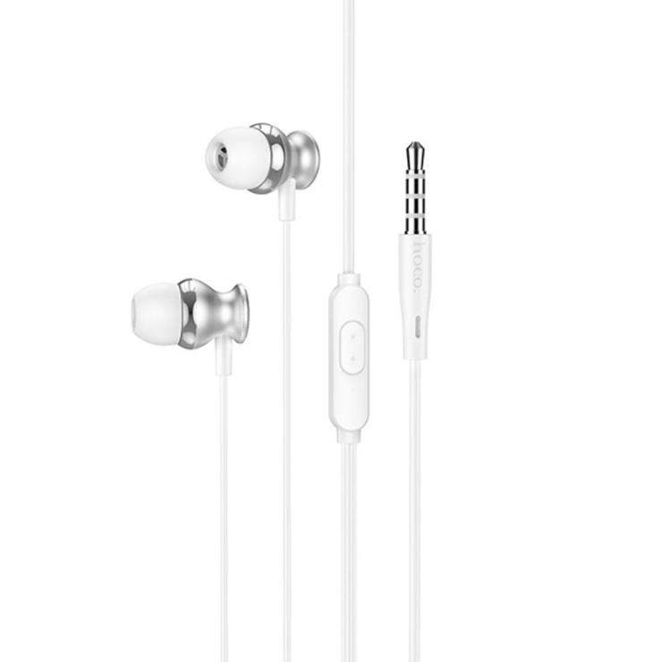 Наушники внутриканальные HOCO M106, Fountain metal, Jack 3.5мм, 1.2 м, цвет: серебряный, шт