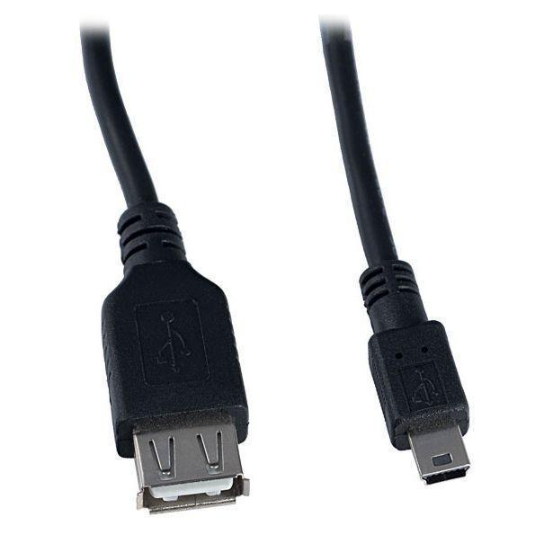 Кабель USB OTG - mini USB PERFEO (U4201) черный (0,5м)                                                                                  , шт