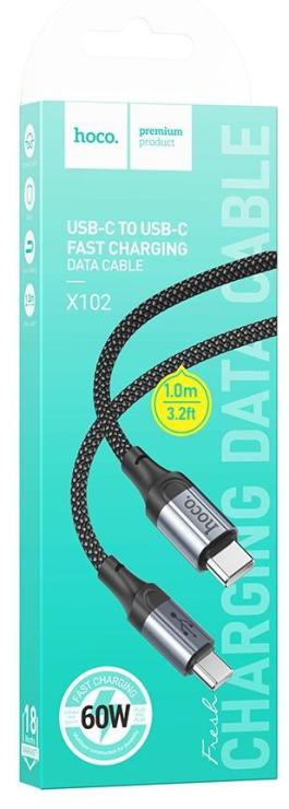 Кабель USB - Type-C HOCO X102 Fresh, 1.0м, 3,0А, цвет: чёрный                                                                                               , шт