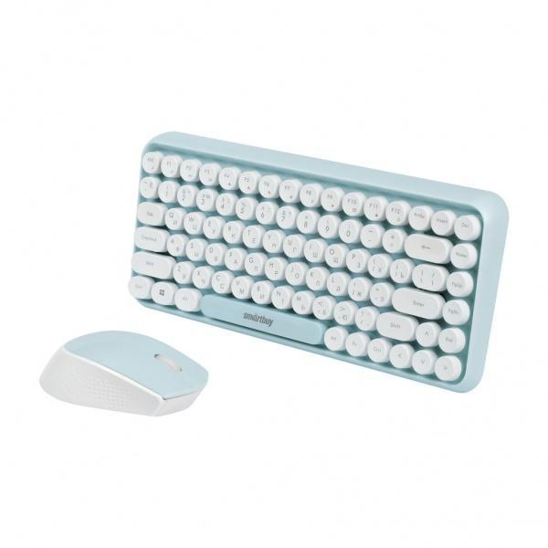 Комплект клавиатура+мышь мультимедийный Smartbuy с круглыми клавишами 626376AG мятно-белый , шт