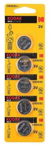 Батарейка Kodak CR2032-5BL (5/60), шт