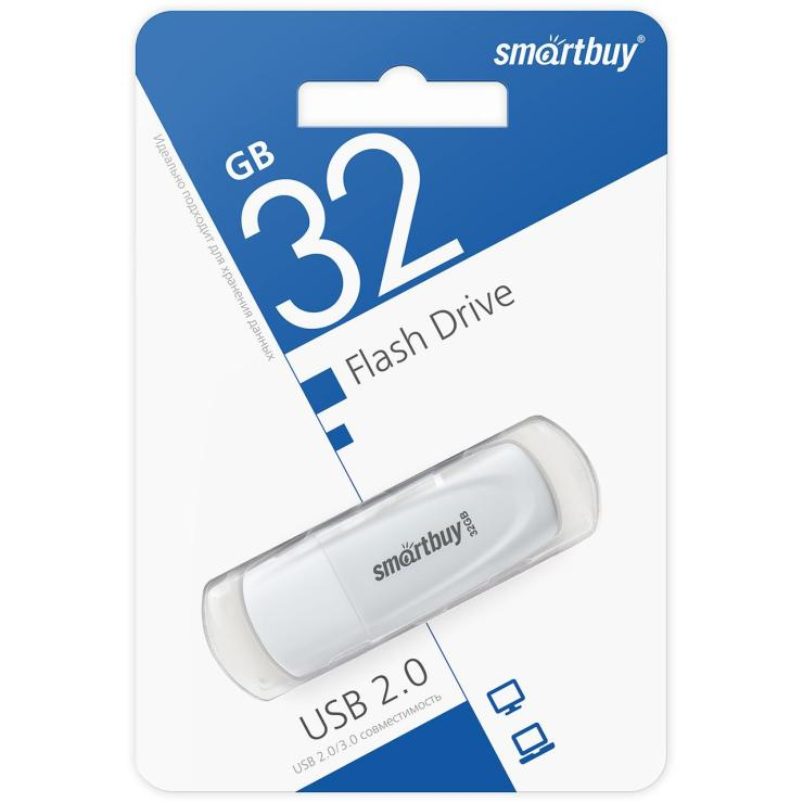 UFD 2.0 накопитель SmartBuy 032GB Scout White (SB032GB2SCW)                                                                                                         , шт