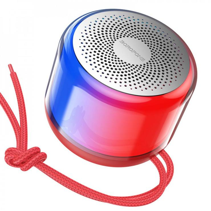 Колонка портативная Borofone BR28 Joyful, пластик, TF, USB, AUX, TWS, FM, цвет: красный , шт